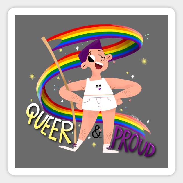 Queer & Proud - Asex heart Magnet by Gummy Illustrations